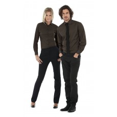 Poplin Shirt Black Tie Long Sleeve / Men B&C SMP21 - Z długim rękawem