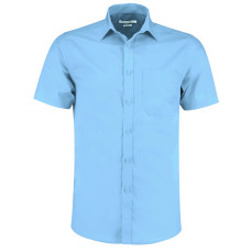 Men´s Tailored Fit Poplin Shirt Short Sleeve Kustom Kit KK141 - Z krótkim rękawem
