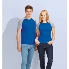 Raglan T-Shirt Funky 150 SOL´S 11190 - Z kolorowymi rękawami