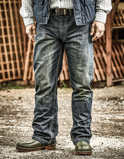 Stonewashed Jeans Boston Dickies WD1000 - Okrągły dekolt