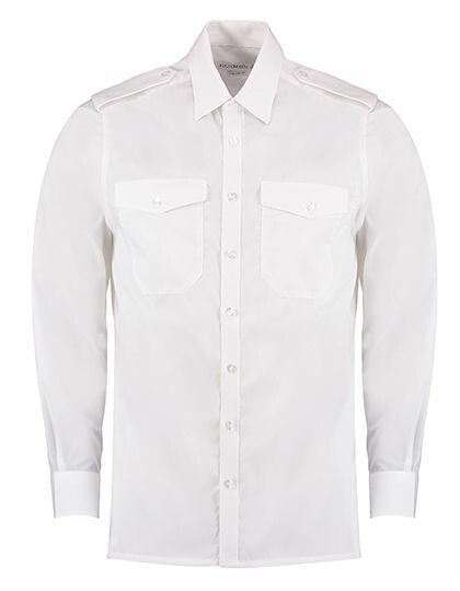 Men´s Tailored Fit Pilot Shirt Long Sleeve Kustom Kit KK134 - Koszule męskie