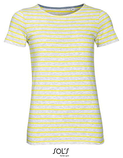 Women´s Round Neck Striped T-Shirt Miles SOL´S 01399 - Z krótkim rękawem