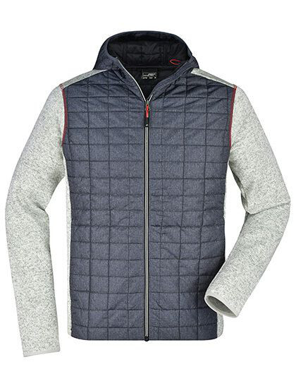 Men´s Knitted Hybrid Jacket James&Nicholson JN772 - Kurtki