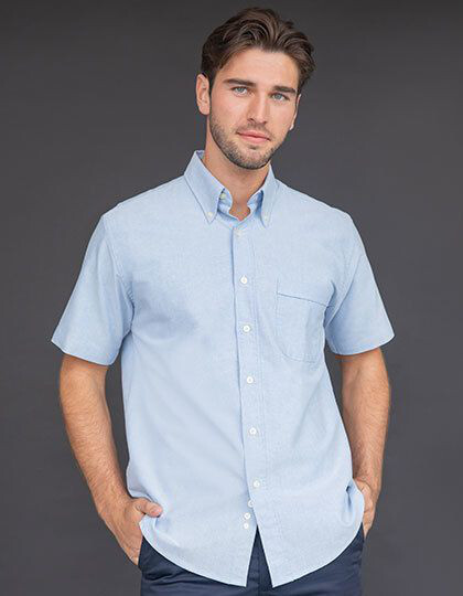 Men´s Classic Short Sleeved Oxford Shirt Henbury H515 - Z krótkim rękawem