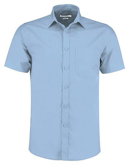 Men´s Tailored Fit Poplin Shirt Short Sleeve Kustom Kit KK141 - Koszule męskie