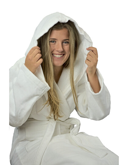 DeLuxe Velour Bathrobe with hood A&R 029.50 - Szlafroki