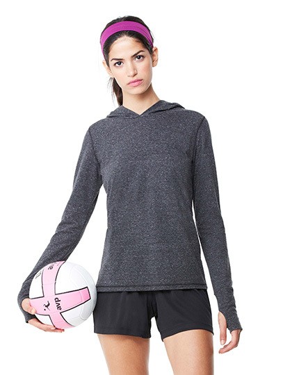 Women´s Performance Triblend Long Sleeve Hooded Pullover With Runner´s Thumb All Sport W3101 - Bluzy sportowe