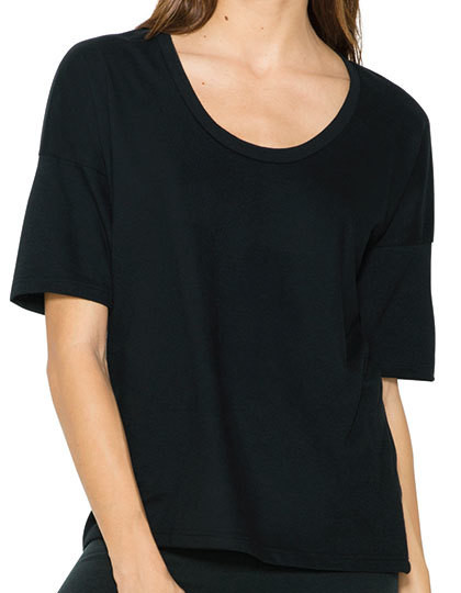 Women`s Power Wash Deep U-Neck T-Shirt American Apparel RSA2320W - Szeroki dekolt