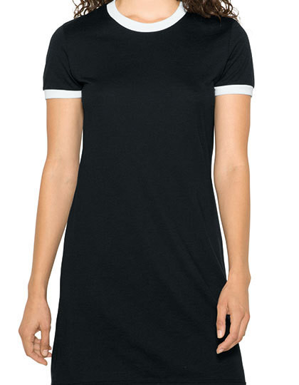 Women`s Poly-Cotton Ringer T-Shirt Dress American Apparel RSABB3274W - Koszulki damskie