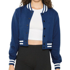 Women`s Heavy Terry Cropped Club Jacket American Apparel HVT3529W - Na zamek / guziki