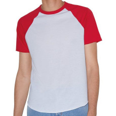 Unisex Poly-Cotton Short Sleeve Raglan T-Shirt American Apparel RSABB4237W - Okrągły dekolt