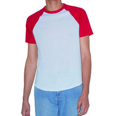 Unisex Poly-Cotton Short Sleeve Raglan T-Shirt American Apparel RSABB4237W - Okrągły dekolt