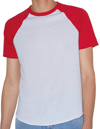Unisex Poly-Cotton Short Sleeve Raglan T-Shirt American Apparel RSABB4237W - Okrągły dekolt