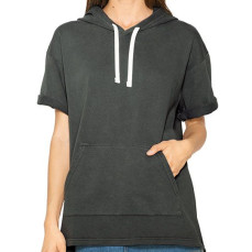Unisex French Terry Garment Dyed Kangaroo Pocket S/S Hoodie American Apparel TF424W - Z kapturem