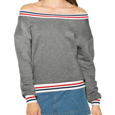 Women`s Heavy Terry Sport Sweatshirt American Apparel HVT4397W - Szeroki dekolt