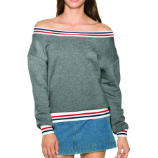Women`s Heavy Terry Sport Sweatshirt American Apparel HVT4397W - Szeroki dekolt