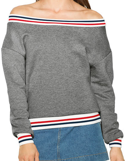 Women`s Heavy Terry Sport Sweatshirt American Apparel HVT4397W - Szeroki dekolt