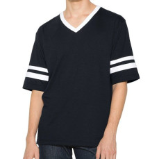 Unisex Poly-Cotton V-Neck Football T-Shirt American Apparel RSABB4481W - Dekolt w kształcie V