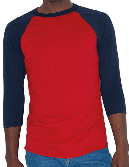 Unisex Poly-Cotton ¾ Sleeve Raglan T-Shirt American Apparel BB453W - Pozostałe
