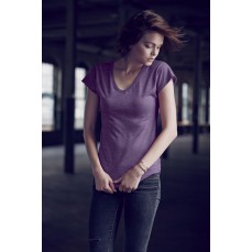 Koszulka damska Tri-Blend V-Neck Tee Anvil 6750VL - Dekolt w kształcie V