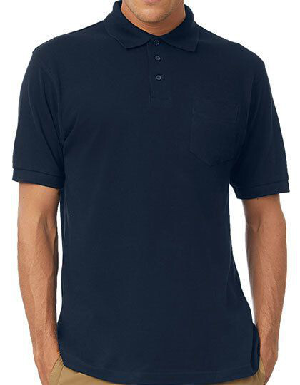 Unisex Polo Safran Pocket B&C PU415 - Kieszeń na piersi