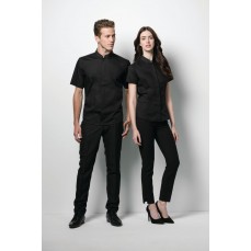 Women´s Tailored Fit Shirt Mandarin Collar Short Sleeve Bargear KK736 - Z krótkim rękawem