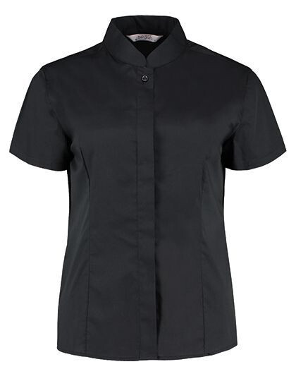 Women´s Tailored Fit Shirt Mandarin Collar Short Sleeve Bargear KK736 - Z krótkim rękawem