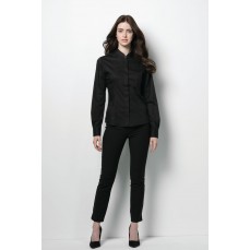 Women´s Tailored Fit Shirt Mandarin Collar Long Sleeve Bargear KK740 - Z długim rękawem