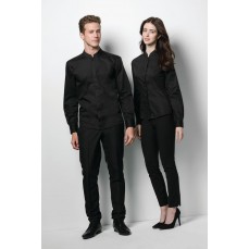 Women´s Tailored Fit Shirt Mandarin Collar Long Sleeve Bargear KK740 - Z długim rękawem