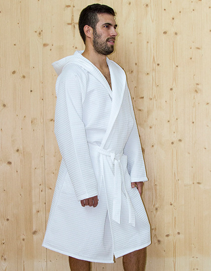 Waffle Bathrobe Hooded / Men Bear Dream BR6006 - Szlafroki