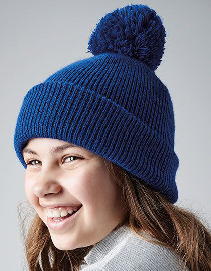 Junior Reflective Bobble Beanie Beechfield B406B - Czapki