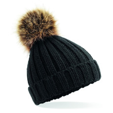 Infant Faux Fur Pom Pom Chunky Beanie Beechfield B412a - Nowości Jesień 2018