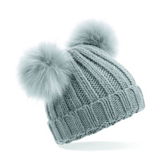 Infant Faux Fur Double Pom Pom Beanie Beechfield B414a - Czapki zimowe