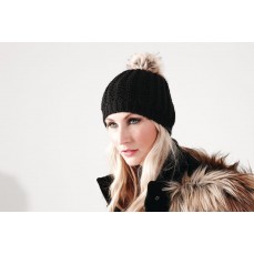 Czapka Faux Fur Pom Pom Beanie Beechfield B416 - Czapki zimowe