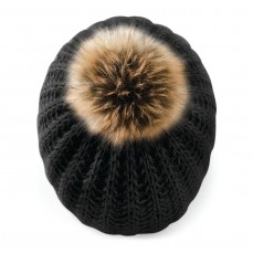 Czapka Faux Fur Pom Pom Beanie Beechfield B416 - Czapki zimowe