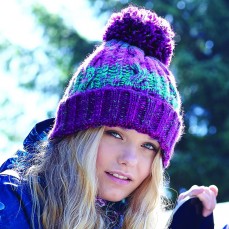 Corkscrew Pom Pom Beanie Beechfield B486 - Czapki zimowe