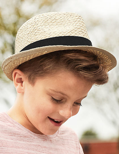 Junior Straw Trilby Beechfield B720b - Rybaczki i kapelusze