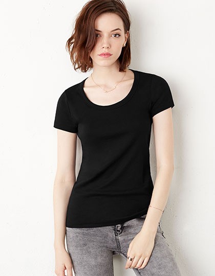 Short Sleeve Scoop Neck T-Shirt Bella 1003 - Szeroki dekolt