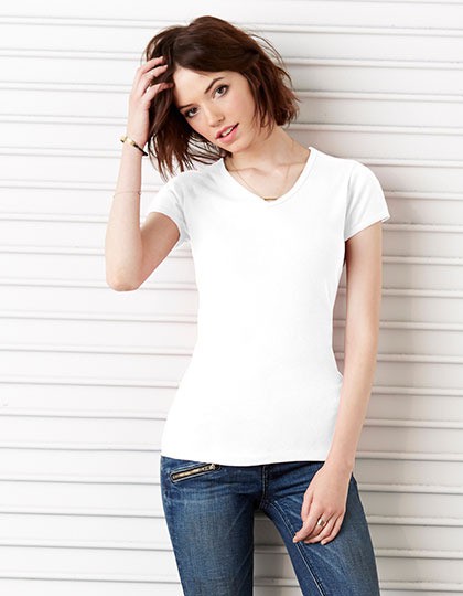 Short Sleeve V-Neck T-Shirt Bella 1005 - Dekolt w kształcie V