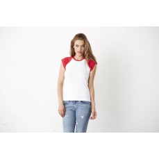 Cap Sleeve Contrast Raglan T-Shirt Bella 2020 - Okrągły dekolt