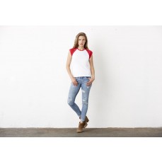 Cap Sleeve Contrast Raglan T-Shirt Bella 2020 - Okrągły dekolt