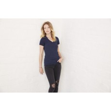 Triblend Deep V-Neck T-Shirt Bella 8435 - Dekolt w kształcie V