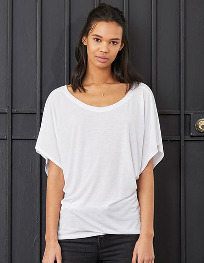 Flowy Drapped Sleeve Dolman Tee Bella 8821 - Szeroki dekolt