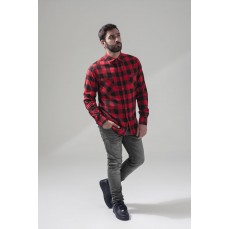 Checked Flannel Shirt Build Your Brand BY031 - Z długim rękawem
