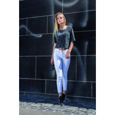 Ladies´ Acid Washed Cropped Tee Build Your Brand BY054 - Z krótkim rękawem