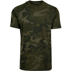 Camo Round Neck Tee Build Your Brand BY109 - Okrągły dekolt