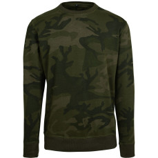 Camo Crewneck T-Shirt Build Your Brand BY110 - Wkładane przez głowę