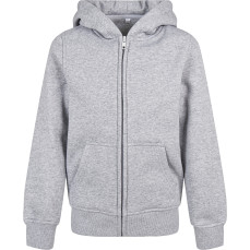 Kids´ Organic Basic Zip Hoody Build Your Brand BY188 - Z kapturem