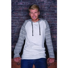 Striped Sleeve Raglan Jersey Sweat Burnside 8127 - Tylko męskie