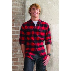 Woven Plaid Flannel Shirt Burnside 8210 - Z długim rękawem